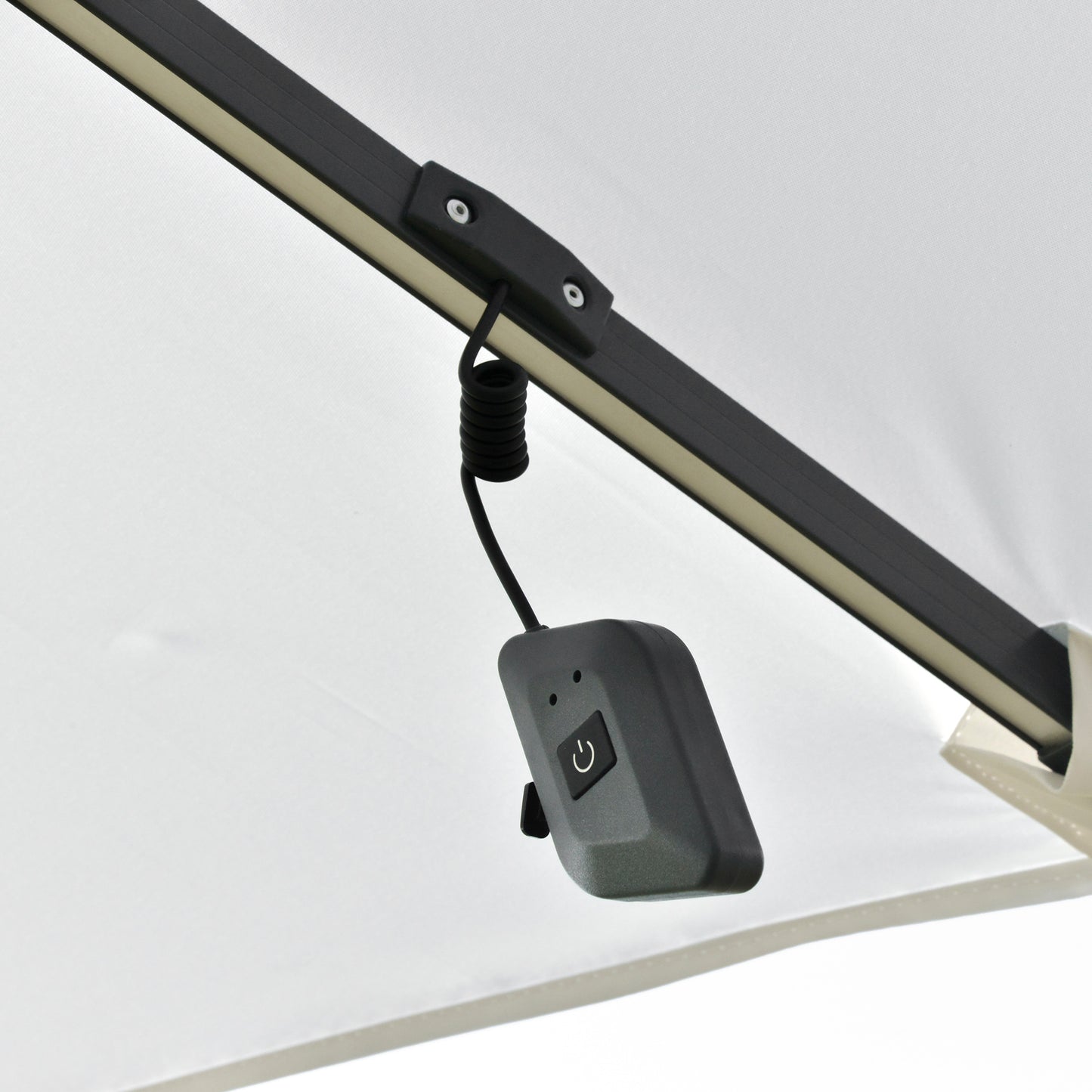 Outsunny Sombrilla De 300 Cm Luces Led Protección Uv 50+ Giratorio Con Manivela_3