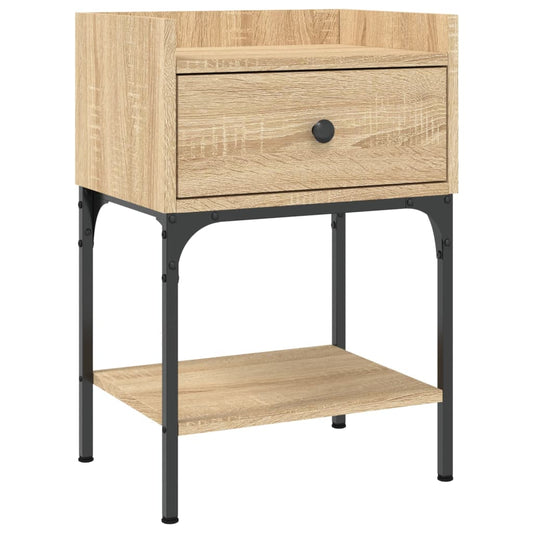 Mesita De Noche Madera De Ingeniería Roble Sonoma 40,5x31x60 Cm_0