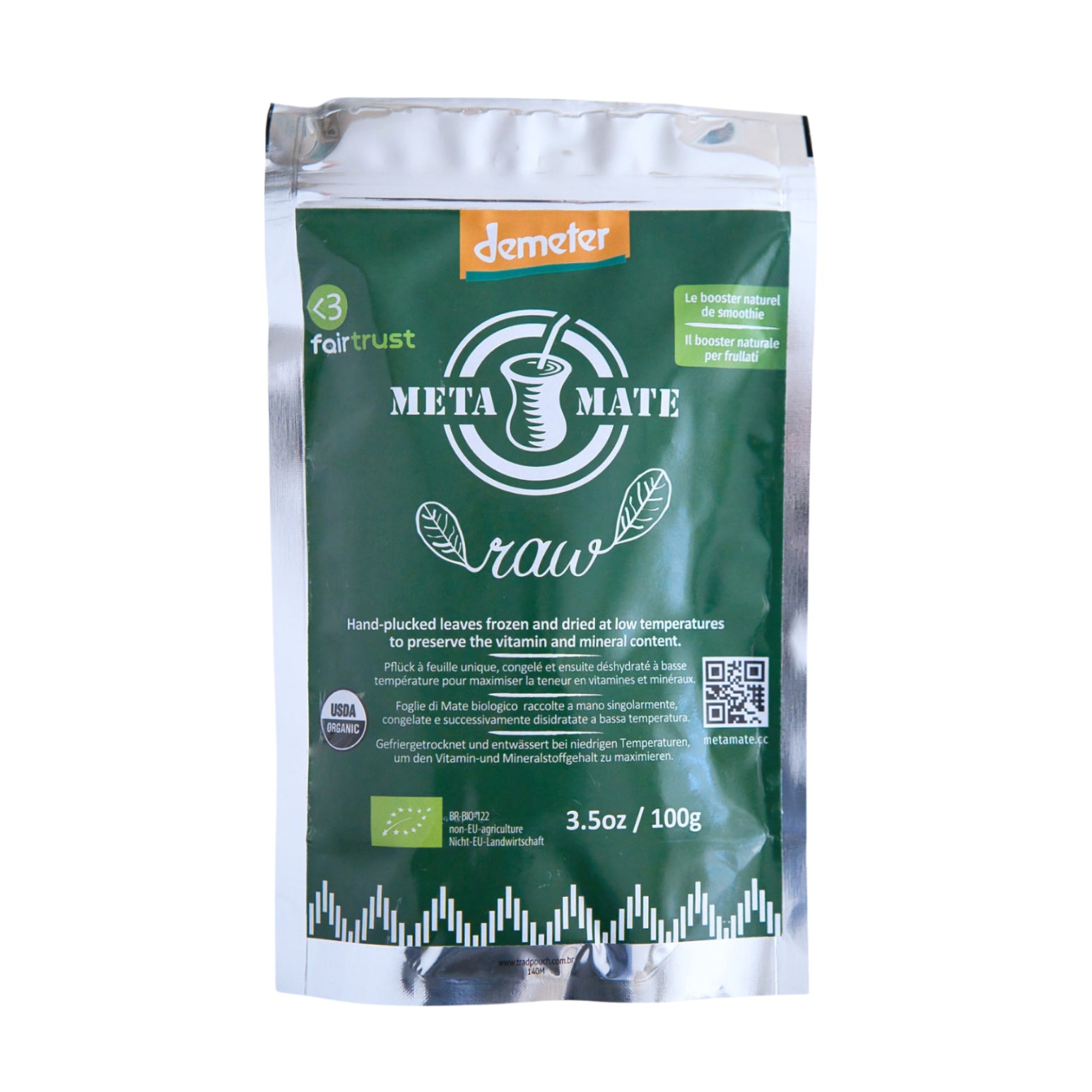 Meta Mate Raw 100g – Yerba Mate Orgánica Y Demeter en Planeta Huerto