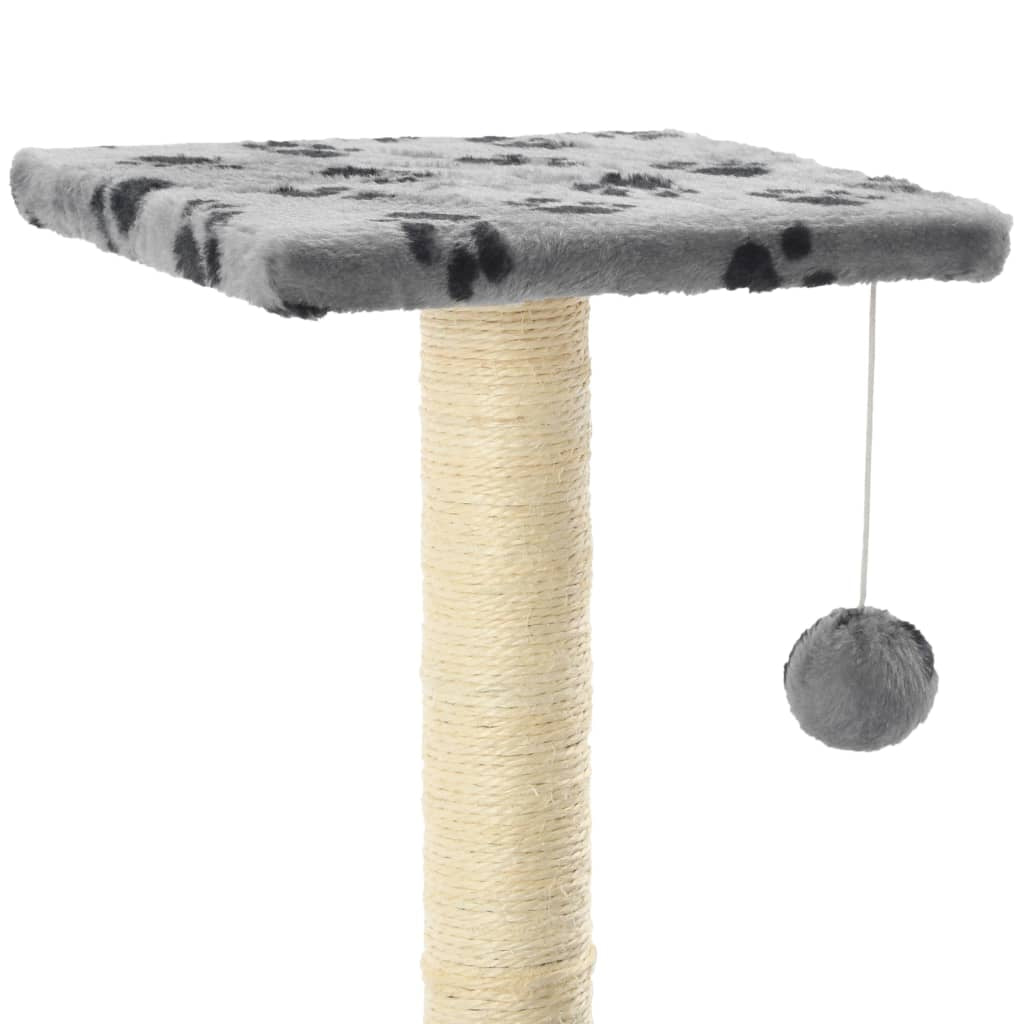 Vidaxl Rascador Para Gatos Con Poste De Sisal 65 Cm Huellas Gris_3