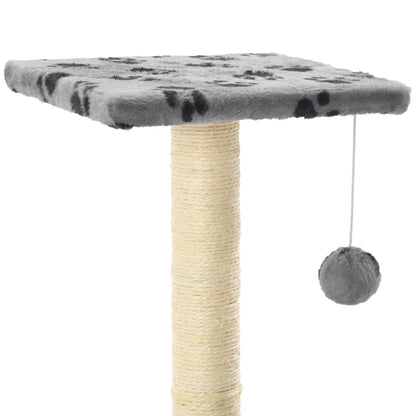 Vidaxl Rascador Para Gatos Con Poste De Sisal 65 Cm Huellas Gris_3