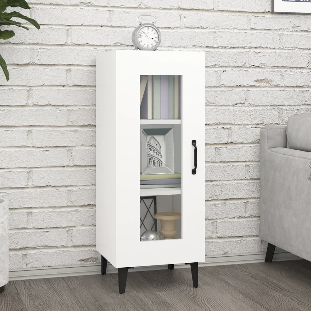Aparador De Madera Contrachapada Blanco 34,5x34x90 Cm / Vetonek_3