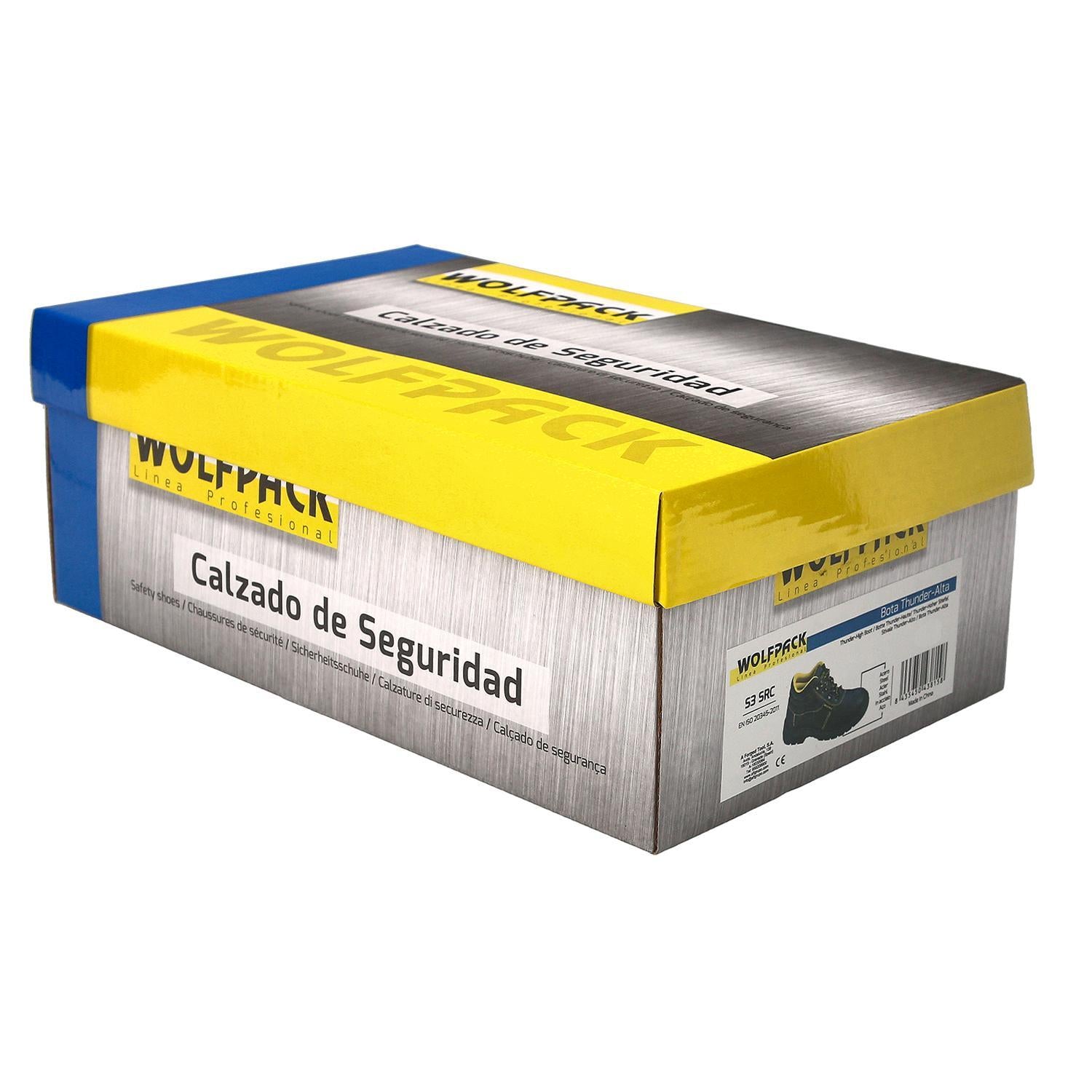 Botas Seguridad S3 Piel Negra Wolfpack  Nº 40 Vestuario Laboral,calzado Seguridad, Botas Trabajo. (par)