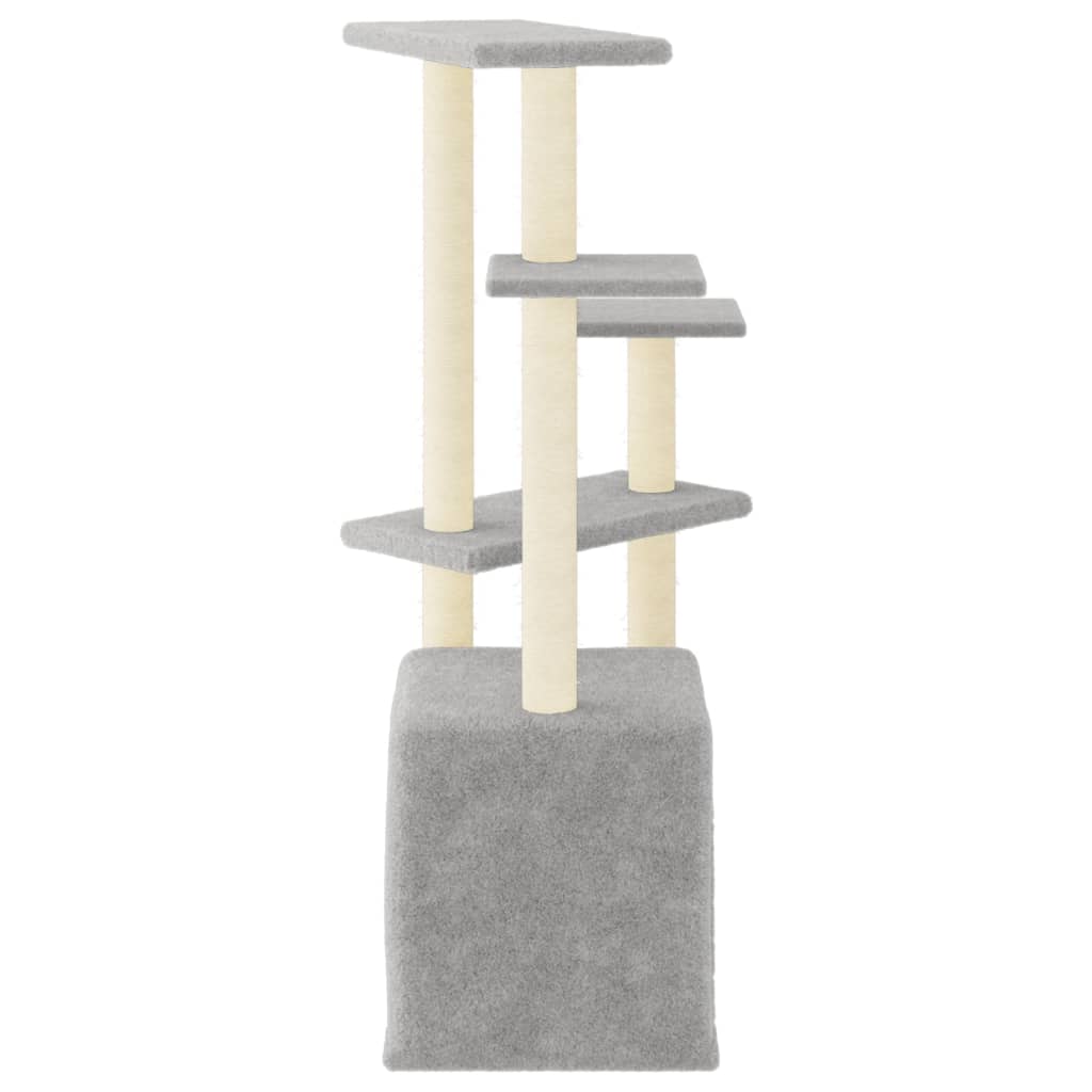 Rascador Para Gatos Con Postes De Sisal Gris Claro 107,5 Cm_3