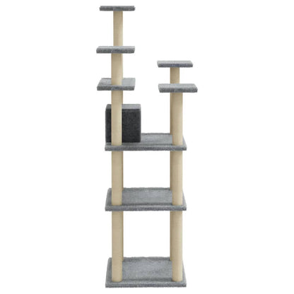 Vidaxl Rascador Para Gatos Con Postes De Sisal Gris Claro 171 Cm_5