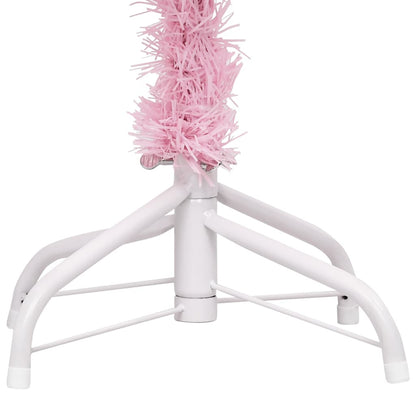 Vidaxl Árbol De Navidad Preiluminado Con Luces Y Soporte Rosa 120 Cm_4