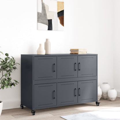Aparador Acero Laminado En Frío Gris Antracita 100,5x39x72 Cm / Vetonek_1