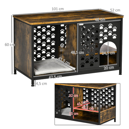 Pawhut Casa Para Gatos De Madera Con Estantes Cojín Lavable Y Puerta Corredera_2