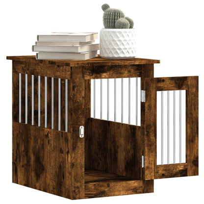 Jaula Para Perros En Mueble Estilo Roble Ahumado 45x62x59 Cm Material De Madera_4