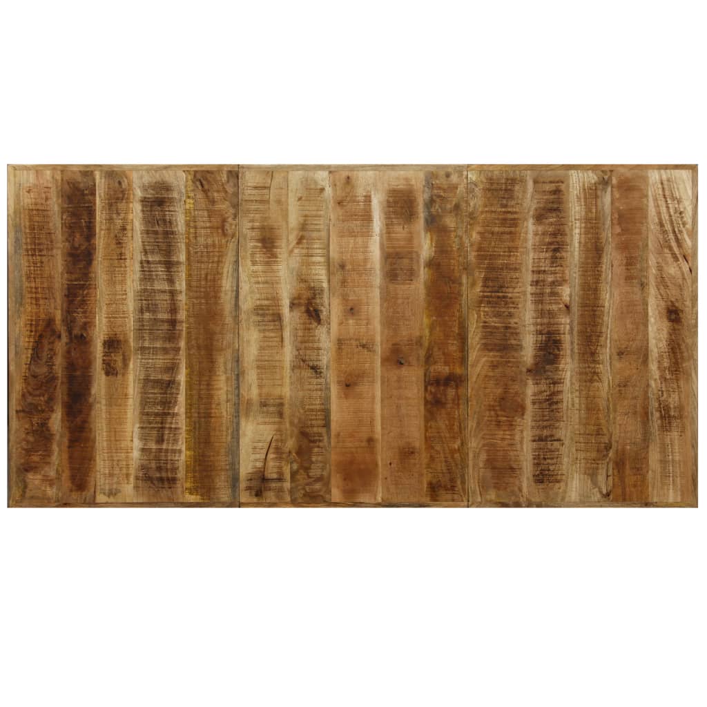 Mesa De Comedor Madera Maciza De Mango Y Cruz De Acero 180 Cm_4