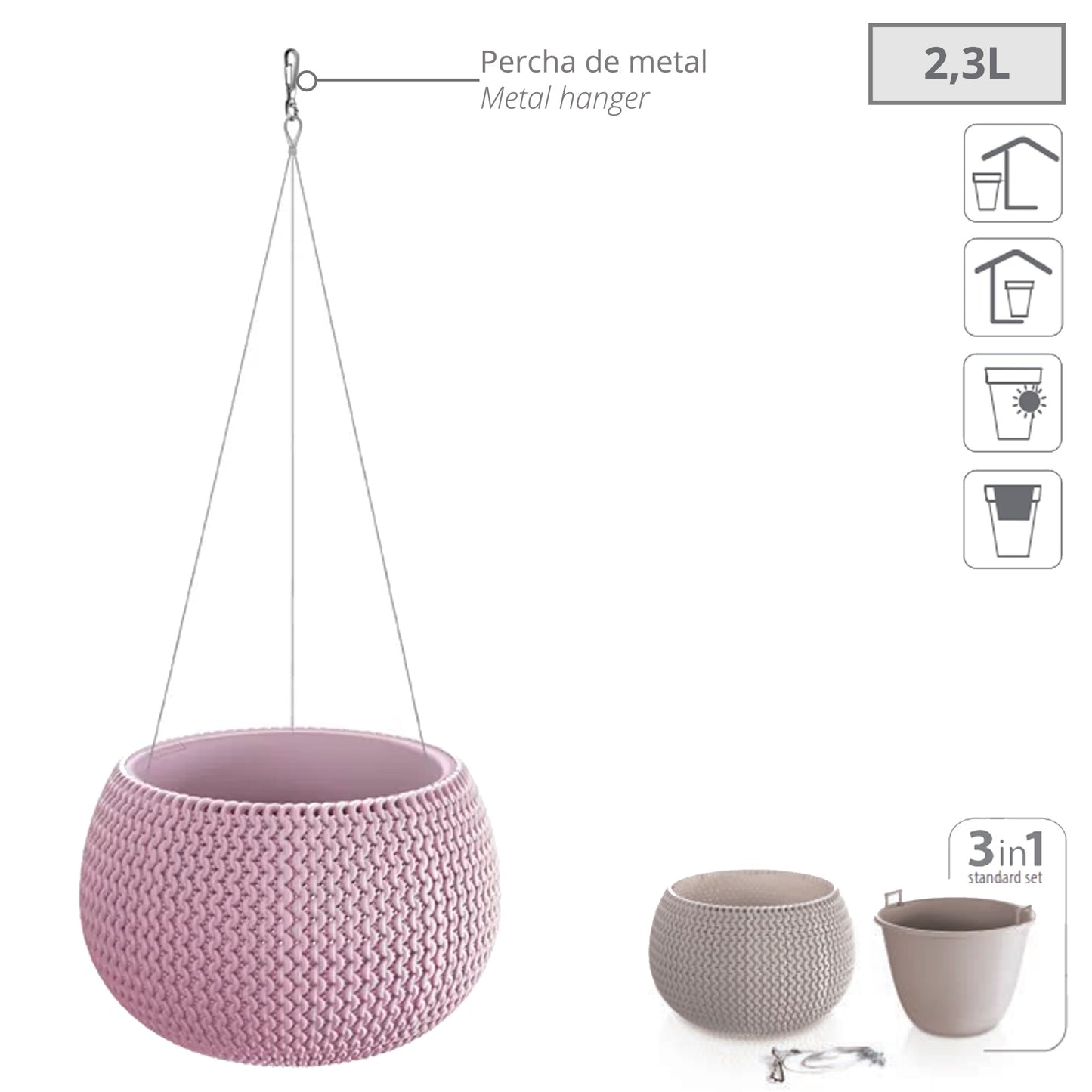 Maceta Splofy Bowl Ws, Con Depósito, Dimensiones (mm) 239x239x161, Color Arándano Claro_2