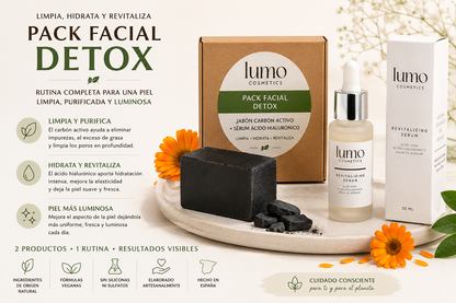 Pack Facial Detox | Jabón de Carbón Activo + Sérum Ácido Hialurónico | Limpieza e Hidratación_1