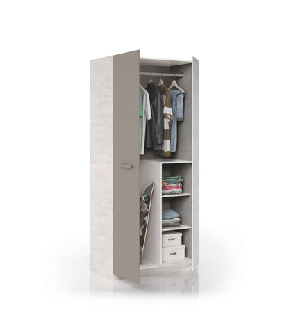 Armario 2 Puertas Abatibles Ares Plus Acabado Blanco Alpes/basalto. 200cm(alto) 90cm(ancho_5