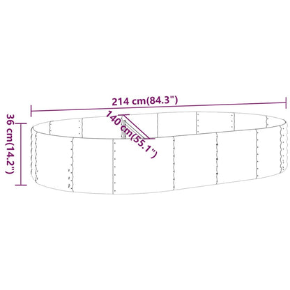 Jardinera Arriate Acero Galvanizado Gris 214x140x36 Cm_5