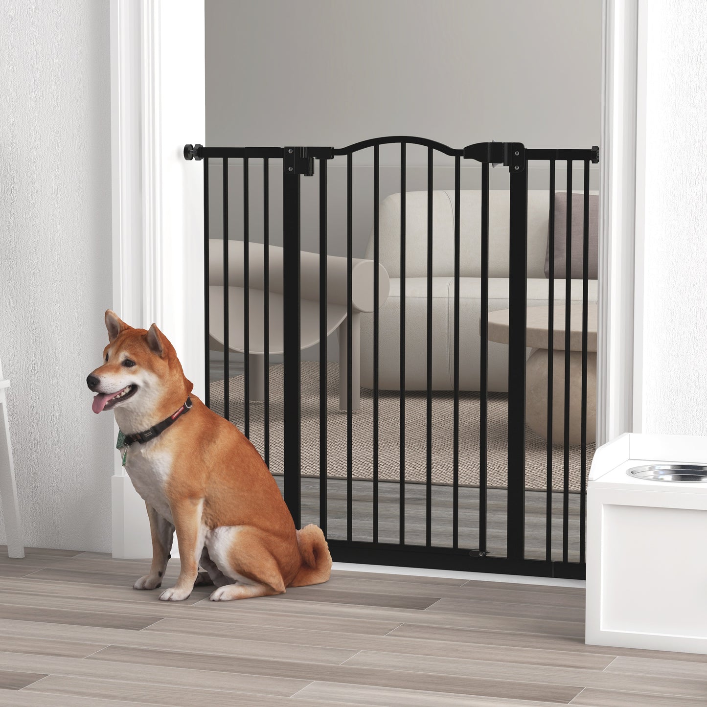 Pawhut Barrera De Seguridad Para Perros Extensible 74-100 Cm_1