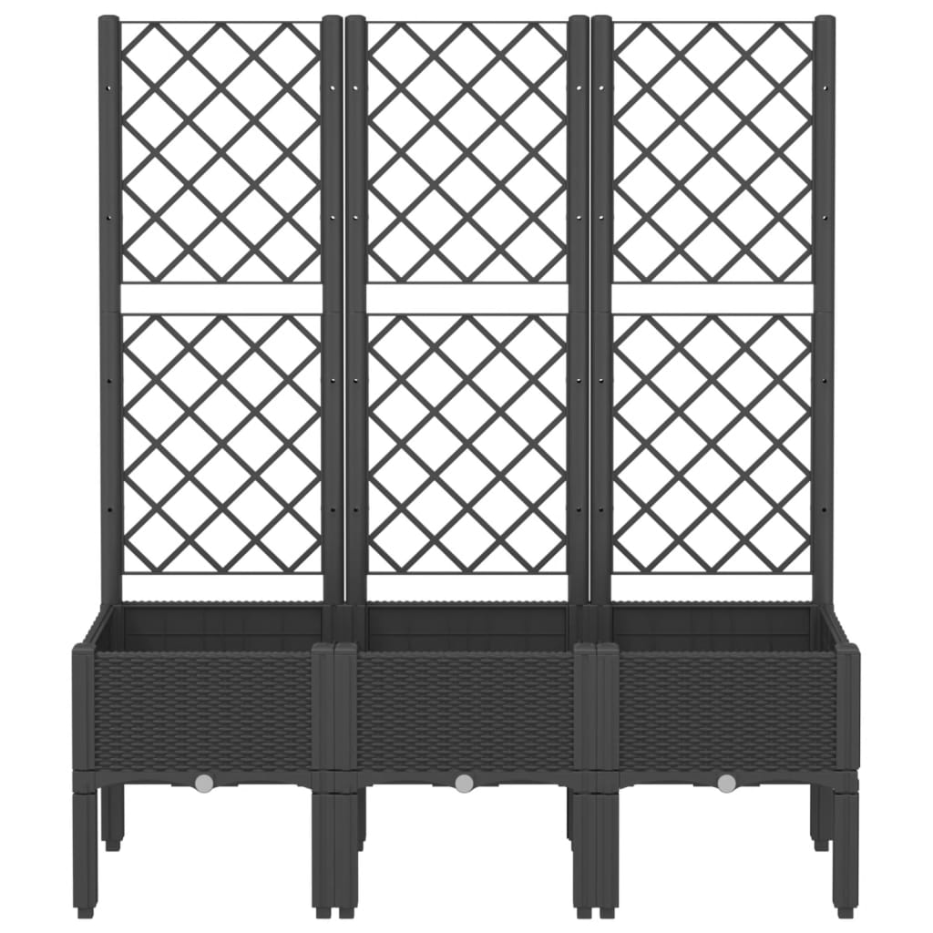 Jardinera Con Enrejado Pp Negro 120x40x142 Cm_2