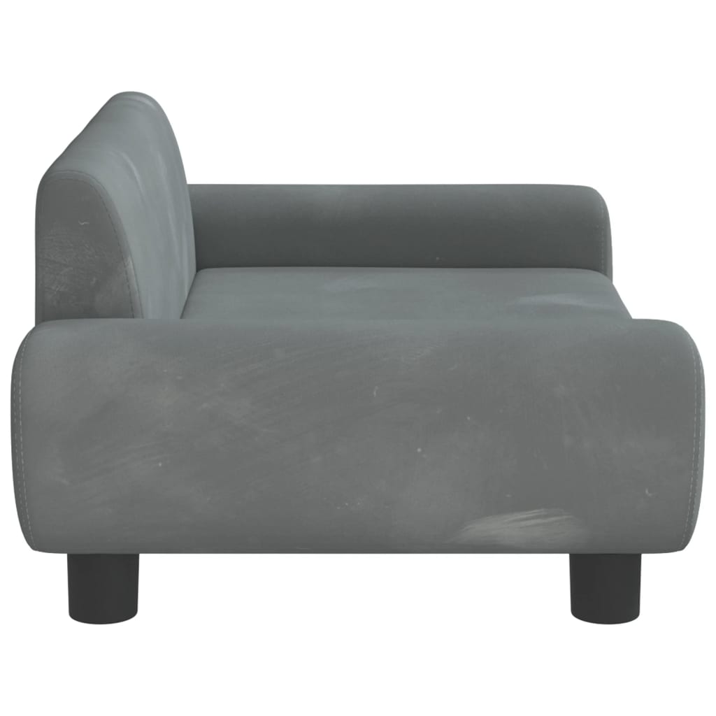Cama Para Perros De Terciopelo Gris Oscuro 70x45x33 Cm / Vetonek_1