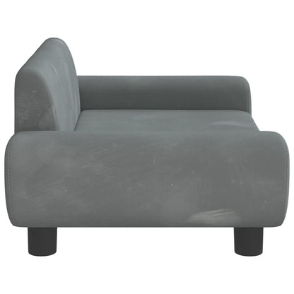 Cama Para Perros De Terciopelo Gris Oscuro 70x45x33 Cm / Vetonek_1