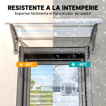 Outsunny Marquesinas Exterior Para Puertas Y Ventanas 100x75 Cm Transparente_5