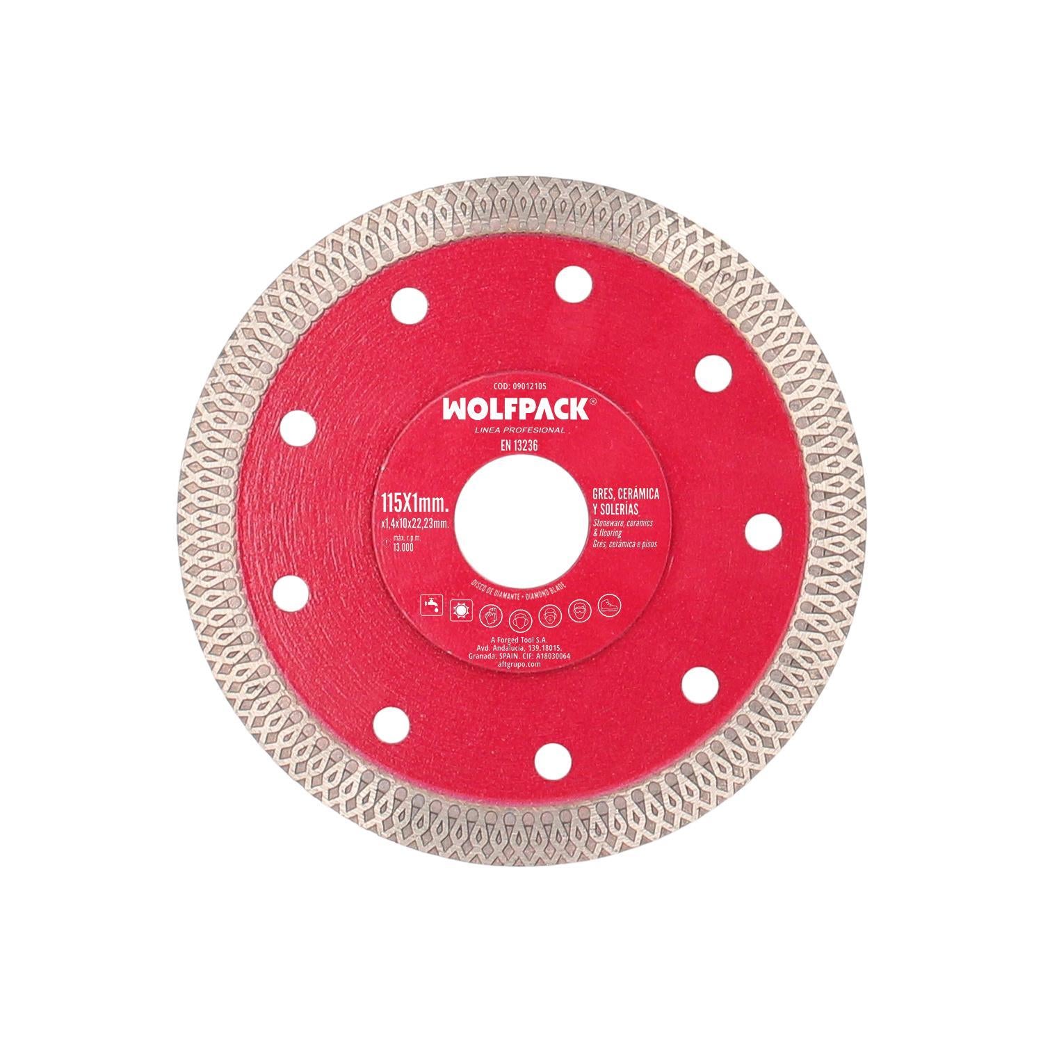 Disco Diamante Ø 115 Mm. Porcelanicos, Gres, Ceramica, Solerias. Segmento Diamantado 10 Mm.