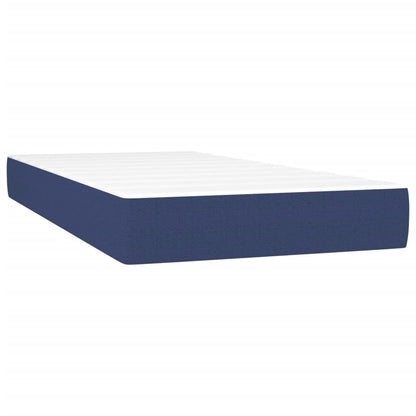 Cama Box Spring Colchón Y Luces Led Tela Azul 90x190 Cm / Vetonek_2
