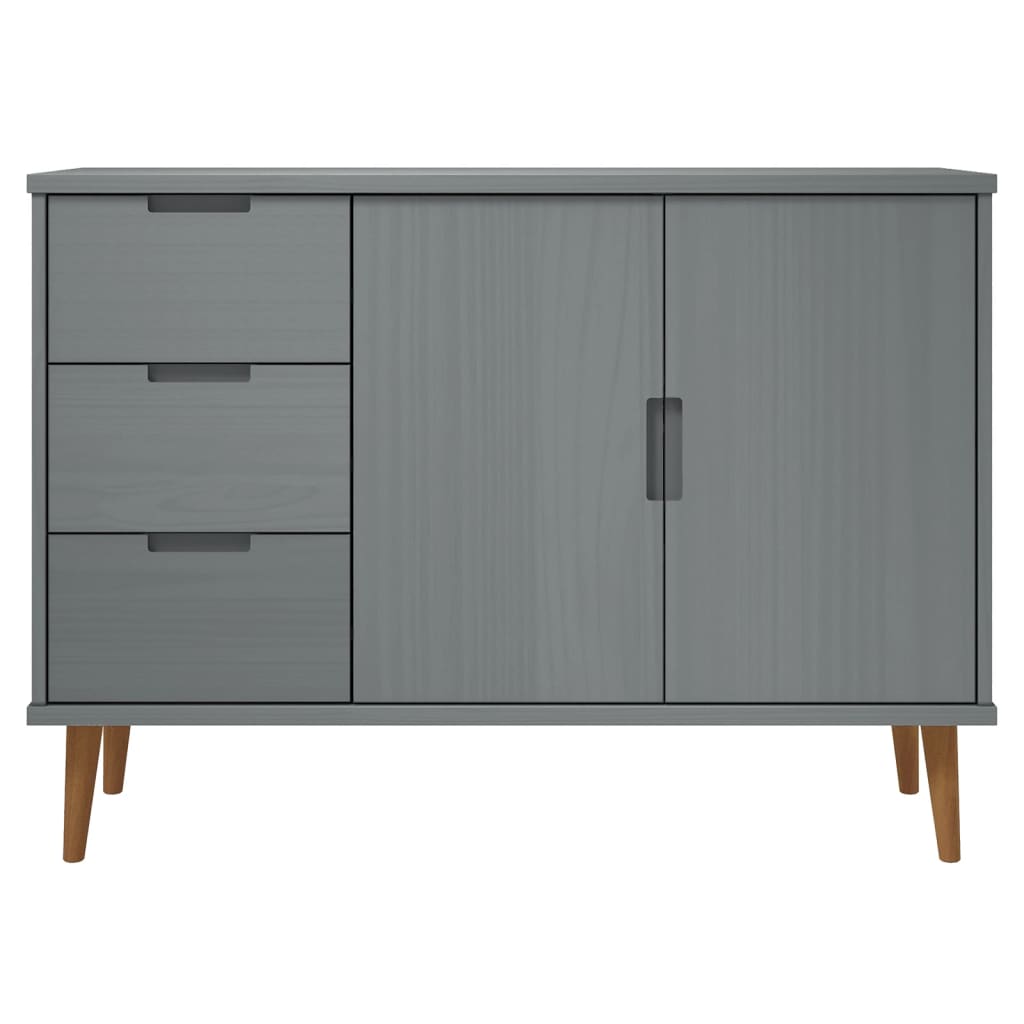 Aparador Molde Madera Maciza De Pino Gris 113x40x80 Cm_3