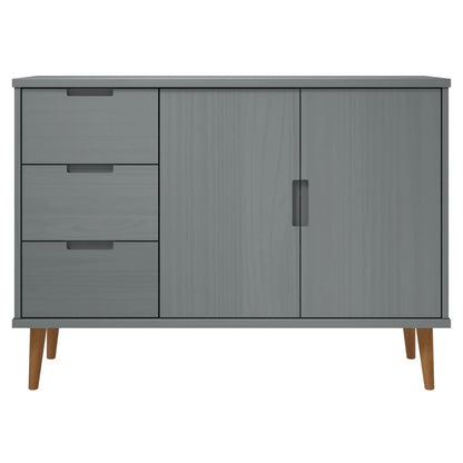 Aparador Molde Madera Maciza De Pino Gris 113x40x80 Cm_3