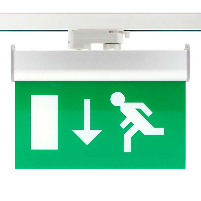 Luz Led Con Señaletica Para Carril Trifásico Rail Exit, Verde_0