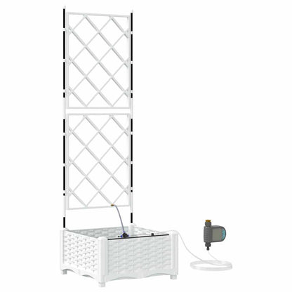 Vidaxl Jardineras Blanco 40 X 40 X 126 Cm Acero_0