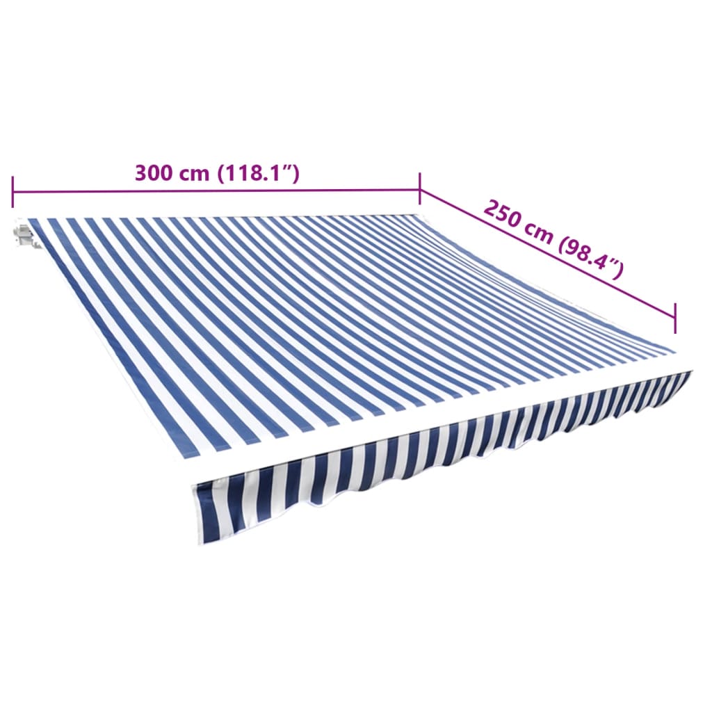 Tela De Repuesto Para Toldo Azul Y Blanco 3x2,5 M Poliéster_4