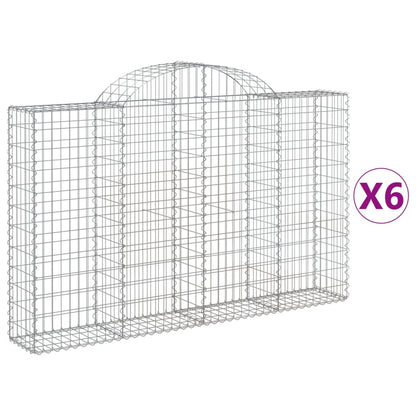 Cestas De Gaviones 6 Uds Forma De Arco Hierro 200x30x120/140 Cm_0