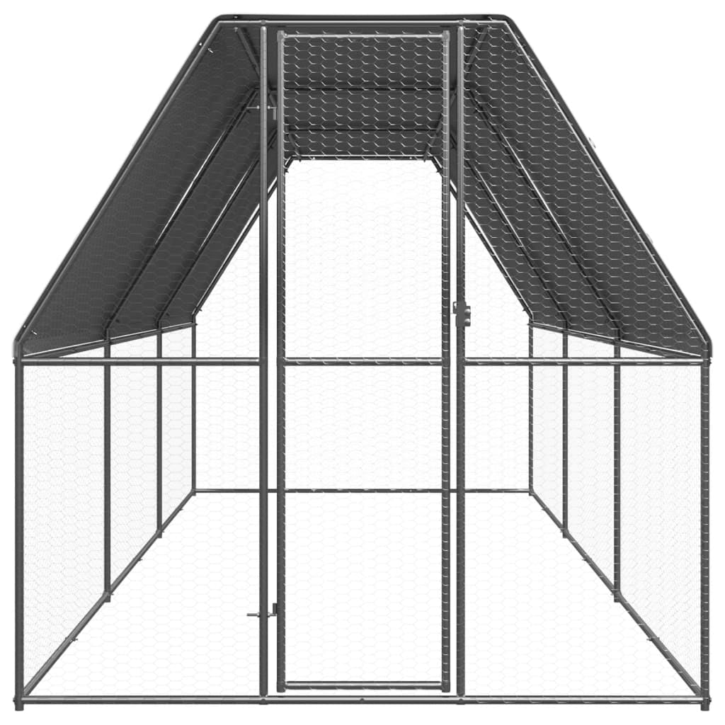 Vidaxl Jaula Gallinero De Exterior De Acero Galvanizado 2x6x2 M_1