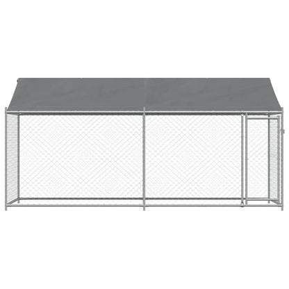 Jaula De Perros Techo Y Puerta Acero Galvanizado Gris 4x2x2 M_3