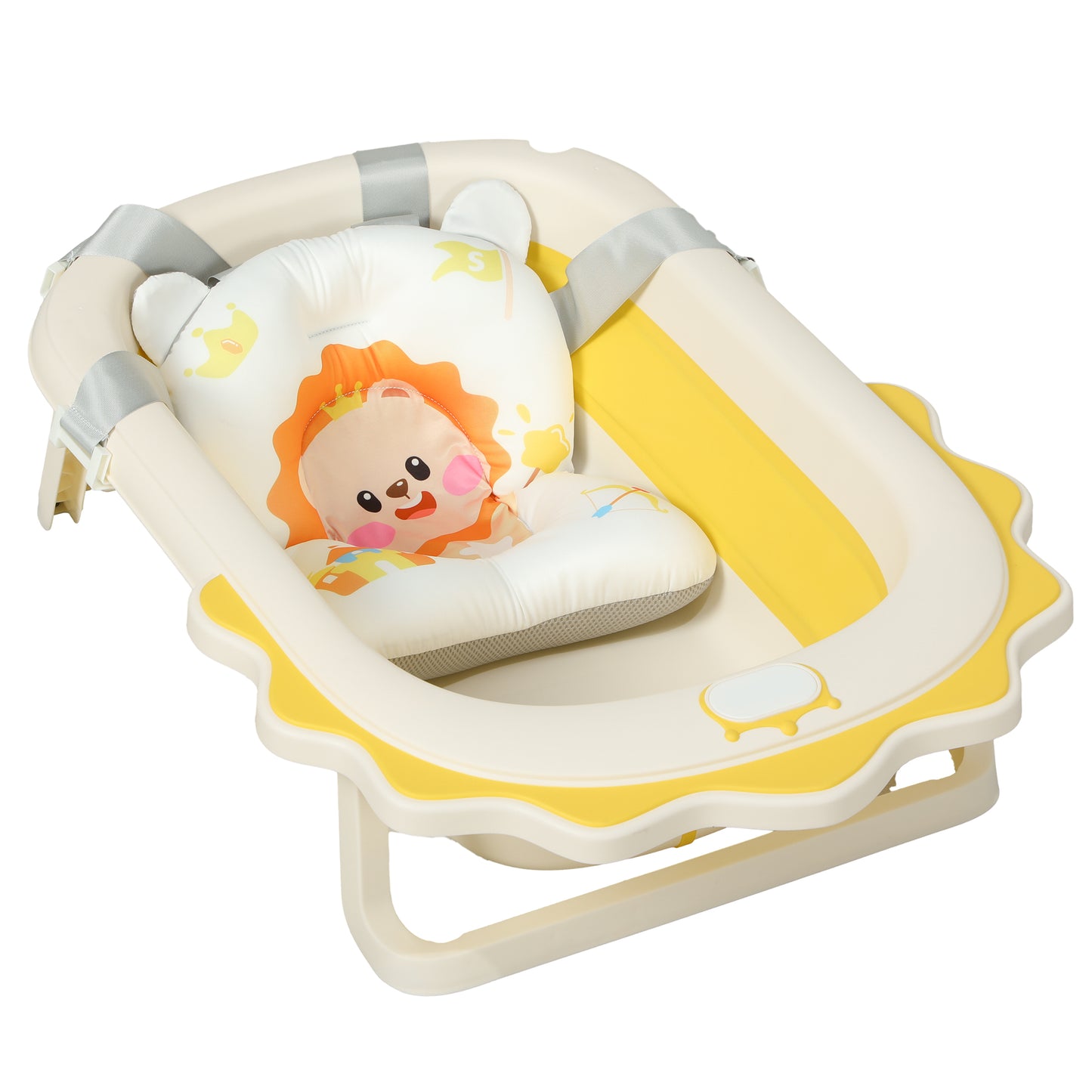 Aiyaplay Bañera Plegable Para Bebés Con Cojín Y Palangana Amarillo_4