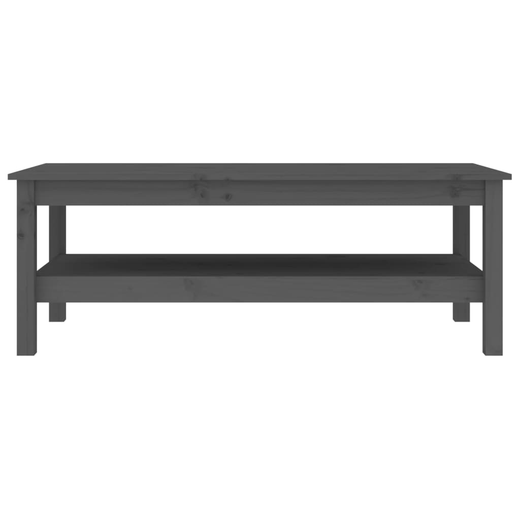 Mesa De Centro De Madera Maciza De Pino Gris 110x50x40 Cm_1