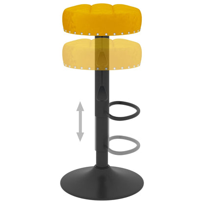 Taburetes De Cocina 2 Unidades Terciopelo Amarillo Mostaza_5