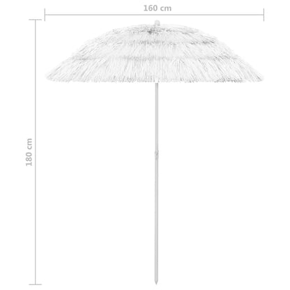Vidaxl Sombrilla De Playa Hawaii Blanco 180 Cm_2