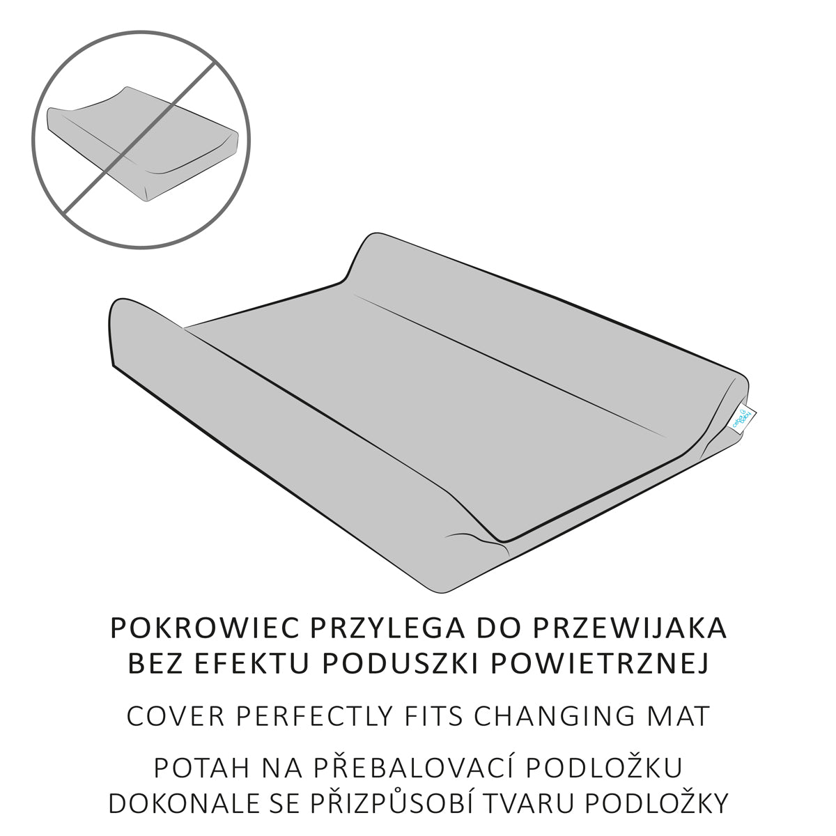Pack De 2 Fundas Para Cambiador Light Grey Melange + Turquoise 50x70-80 Cm_5
