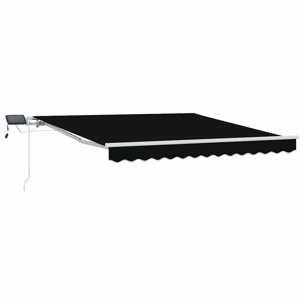 Toldo Retráctil Negro 350 X 250 Cm Tela Y Aluminio_0