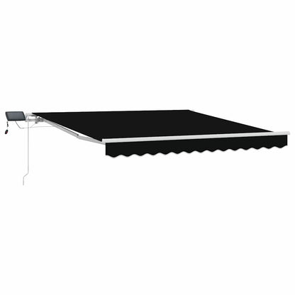 Toldo Retráctil Negro 350 X 250 Cm Tela Y Aluminio_0