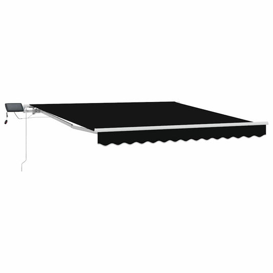 Toldo Retráctil Negro 300 X 250 Cm Tela Y Aluminio_0