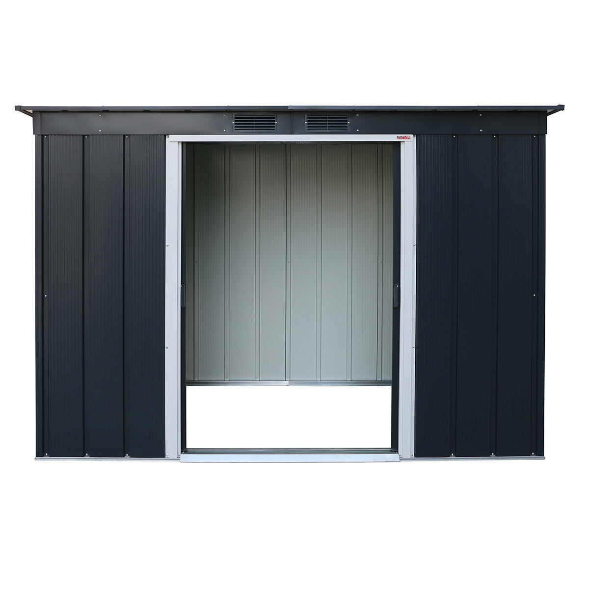 Caseta Jardín Eco Pent Roof 8×4 Metal Gris Antracita_3