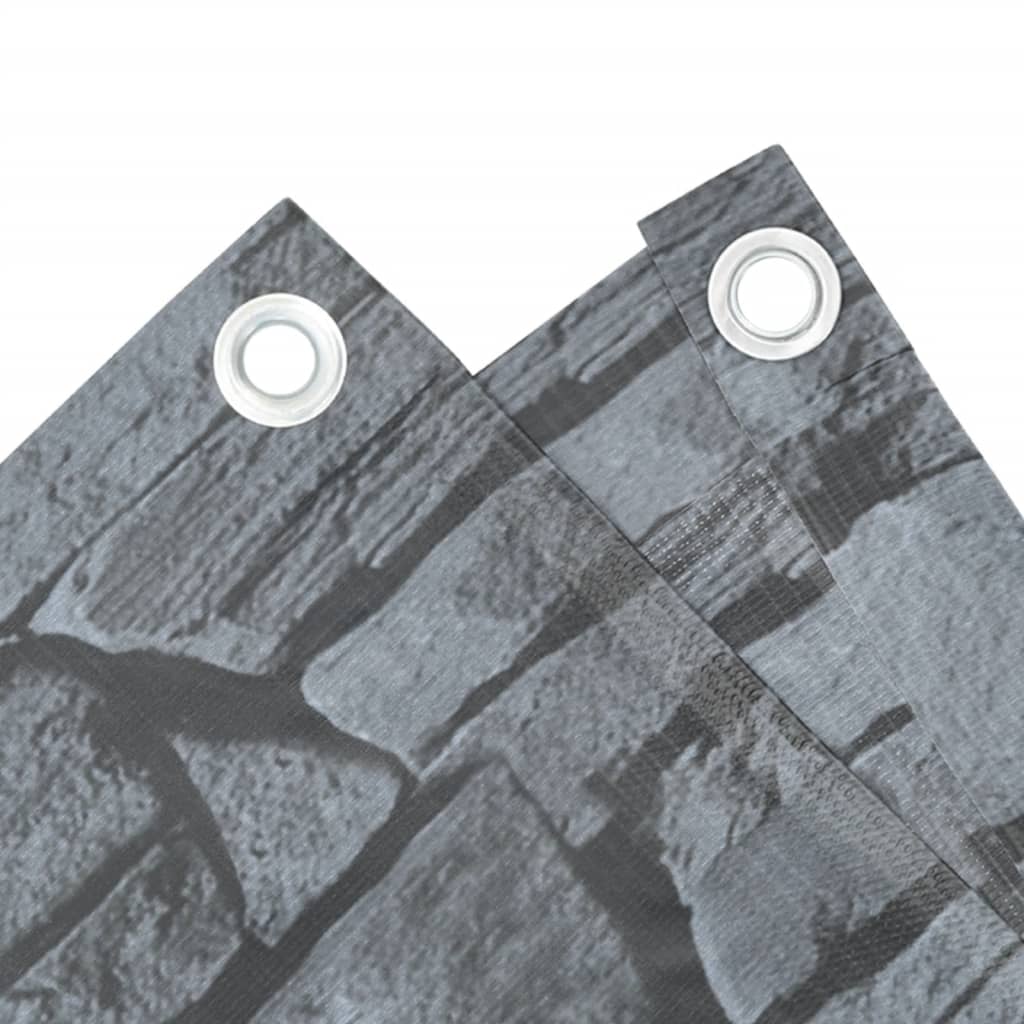 Pantalla De Privacidad De Balcón Pvc Look Piedra Gris 1000x90cm / Vetonek_5