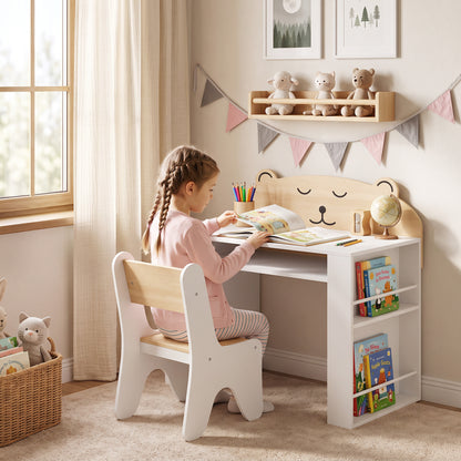 Conjunto Infantil De Mesa E Cadeira Aiyaplay Painel De Partículas, Mdf Branco_1