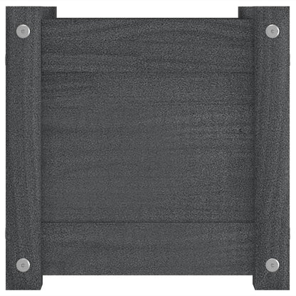 Jardineras 2 Uds Madera Maciza De Pino Gris 31x31x31 Cm_5