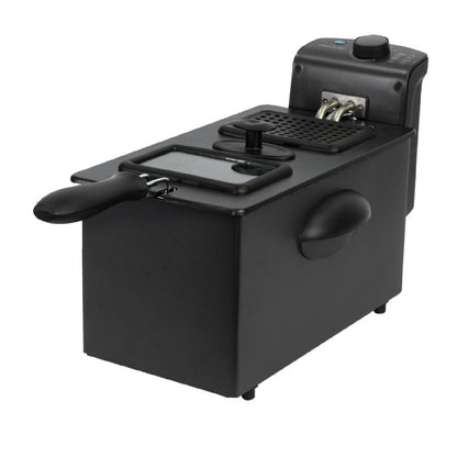 Freidora Eléctrica Cleanfry 3000 Black. 2180 W, 3 Litros, Acero Inoxidable, Filtro Oilclean Que Mantiene El Aceite Limpio, Tapa Con Ventana De Visió_0