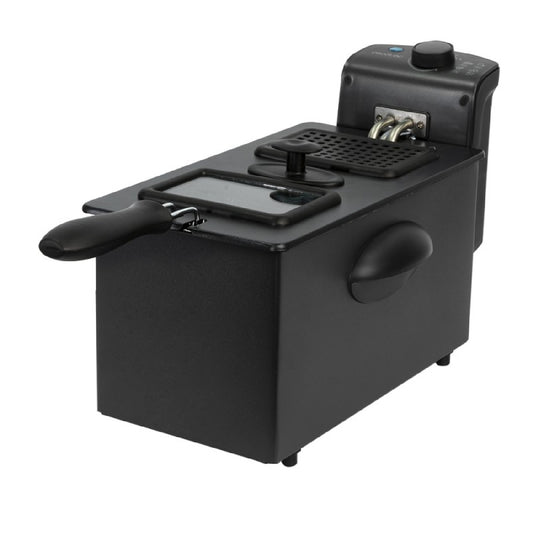 Freidora Eléctrica Cleanfry 3000 Black. 2180 W, 3 Litros, Acero Inoxidable, Filtro Oilclean Que Mantiene El Aceite Limpio, Tapa Con Ventana De Visió_0
