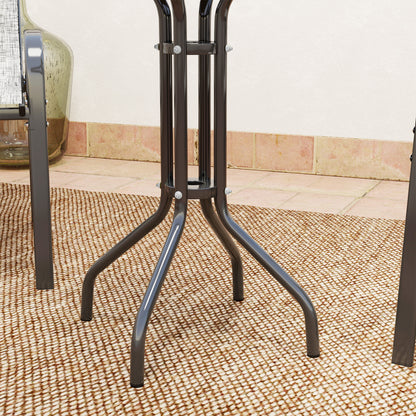 Outsunny Conjunto De Mesa Y Sillas De Terraza Exterior De 3 Piezas Gris Claro_4