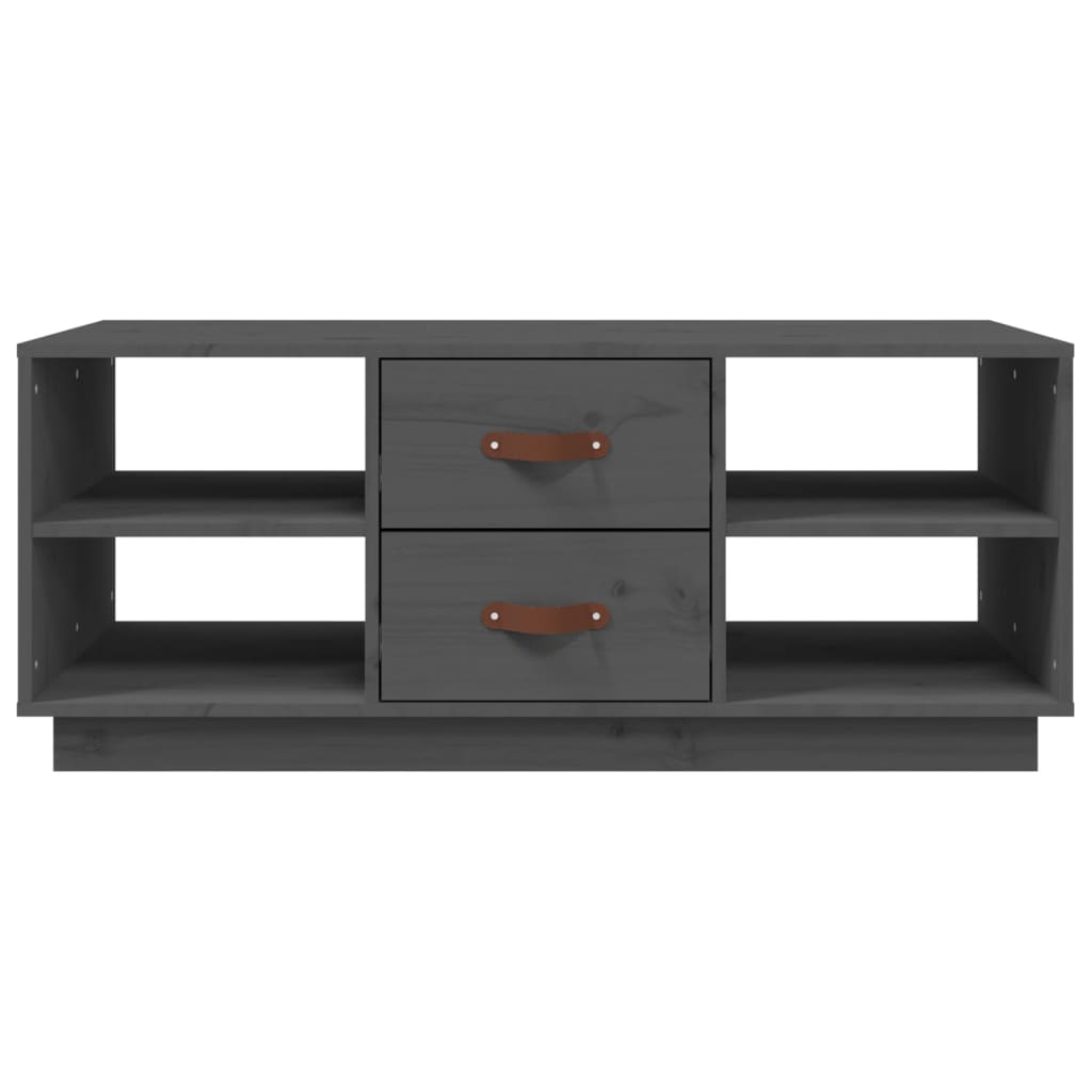 Mesa De Centro De Madera Maciza De Pino Gris 100x50x41 Cm_3