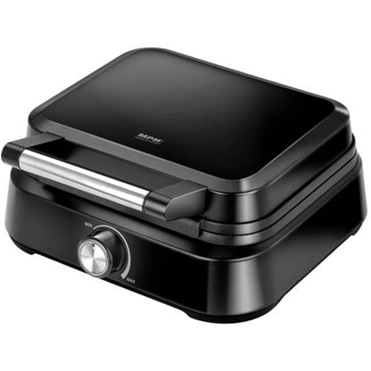 Gofrera Eléctrica Profesional, 2 Gofres Belgas Gruesos, Antiadherente, Regulador Temperatura, Acero Inox. Mpm Mpm-mgo-40 Negro